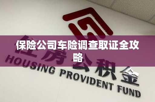 蕉城保险公司车险调查取证全攻略